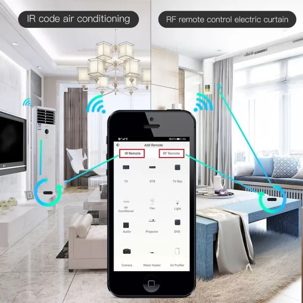 Controle Remoto WiFi IR RF para Ar Condicionado TV Infravermelho Universal Funciona com Alexa, Google Home - Image 4