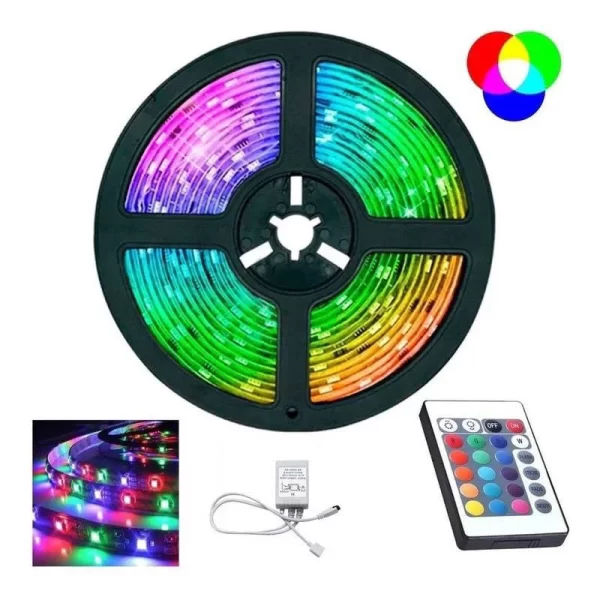 LED RGB Cor Luz para Decoração, RGB 3528, 5m, 300 LED, Vitrine Decoração